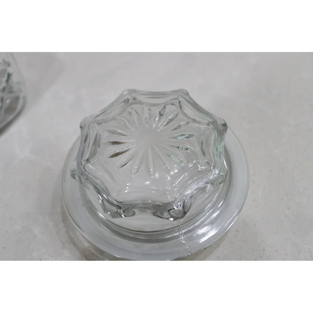 Anchor Hocking Wexford Small Glass Canister Jar with Lid Clear Vintage